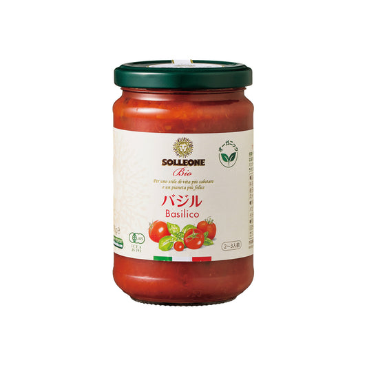 ソル・レオーネビオ レッドラベル オーガニック・パスタソース・バジル入り 290g x 1本